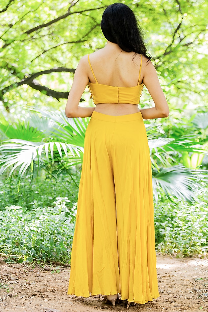 Citrus Yellow Georgette Party Wear Sharara Set by Salt and Spring at Pernia's Pop Up Shop