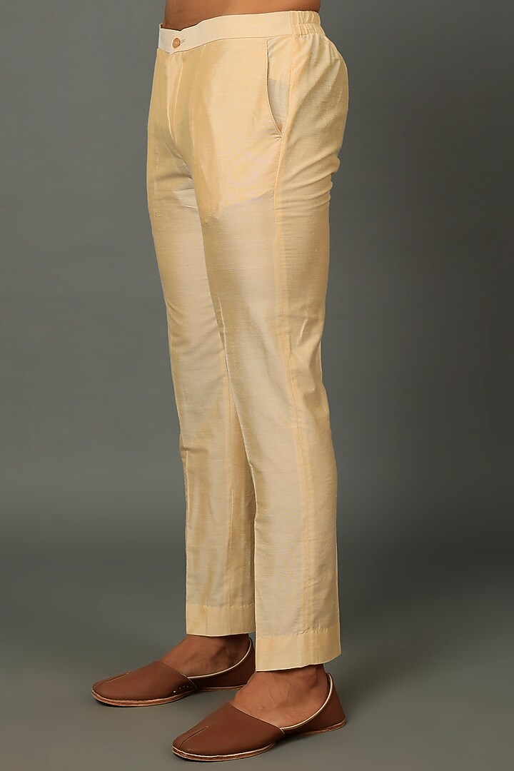 Gold Cotton Silk Kurta Set by SALVE at Pernia's Pop Up Shop