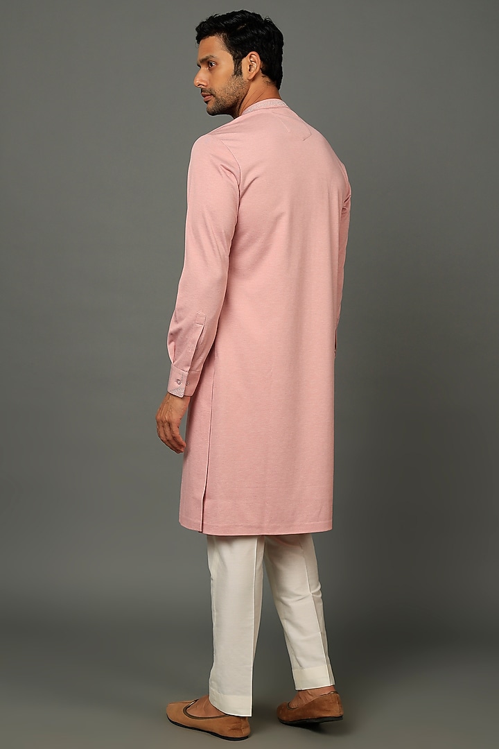 Rose Pink Viscose Kurta Set by SALVE at Pernia's Pop Up Shop