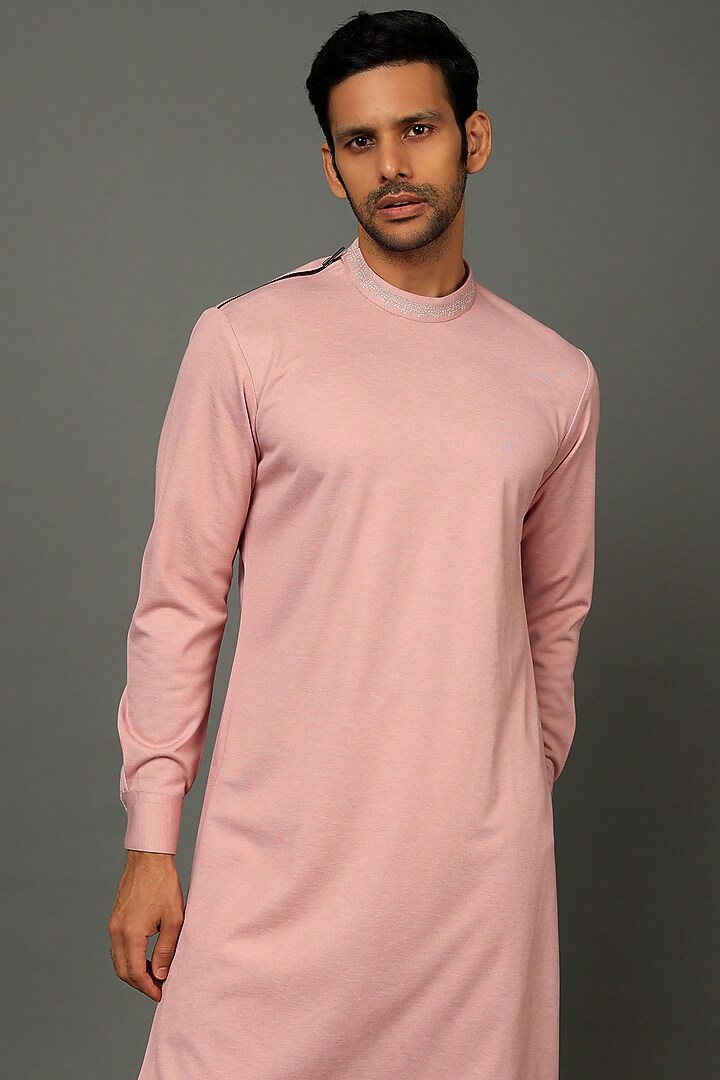Rose Pink Viscose Kurta Set by SALVE at Pernia's Pop Up Shop