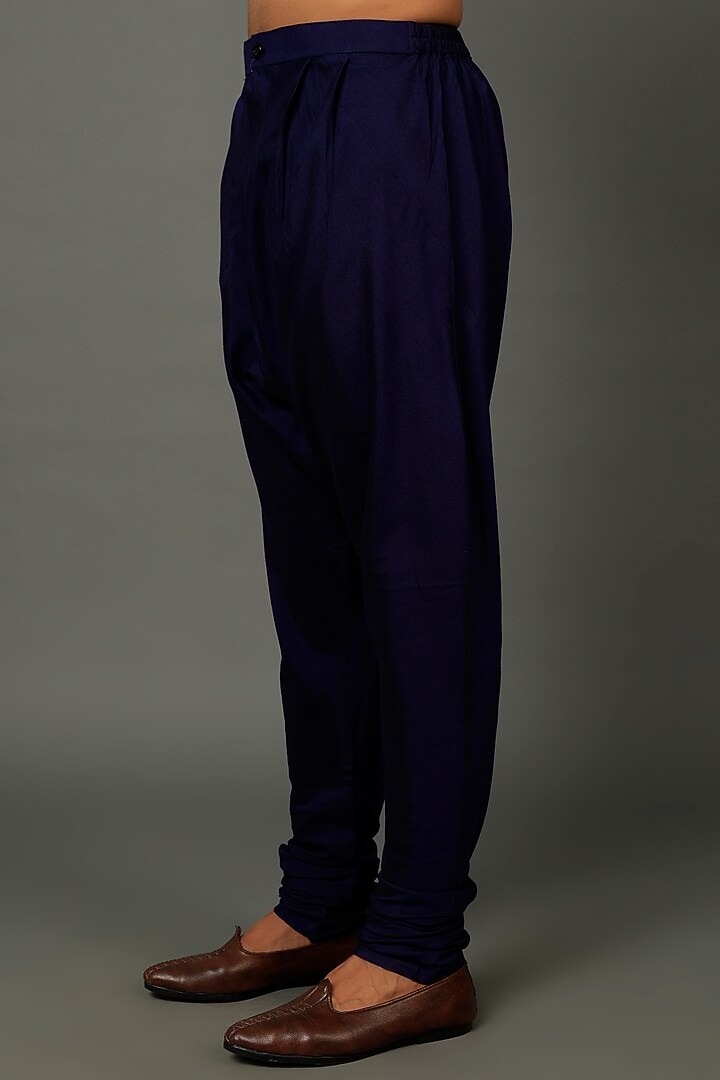 Midnight Blue Silk Cotton Kurta Set by SALVE at Pernia's Pop Up Shop