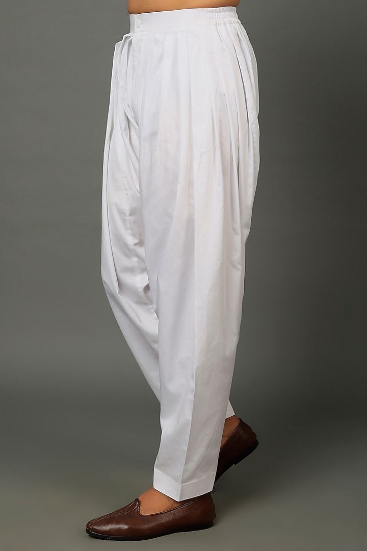Midnight Blue Cotton Satin Kurta Set by SALVE at Pernia's Pop Up Shop