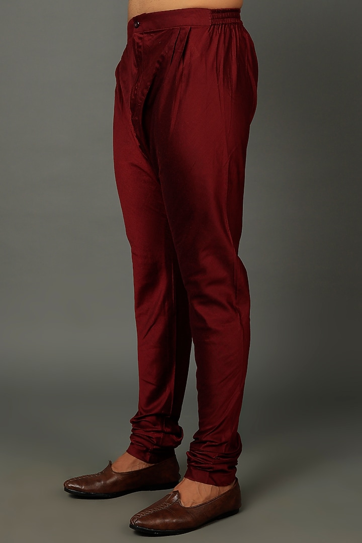Maroon Silk Kurta Set by SALVE at Pernia's Pop Up Shop
