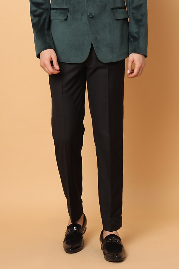 Green Velvet Bandhgala Set by SALVE at Pernia's Pop Up Shop