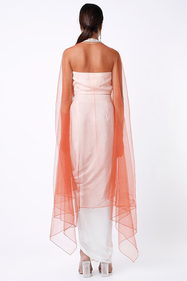 White Draped Skirt Set by Samad Atelier at Pernia's Pop Up Shop