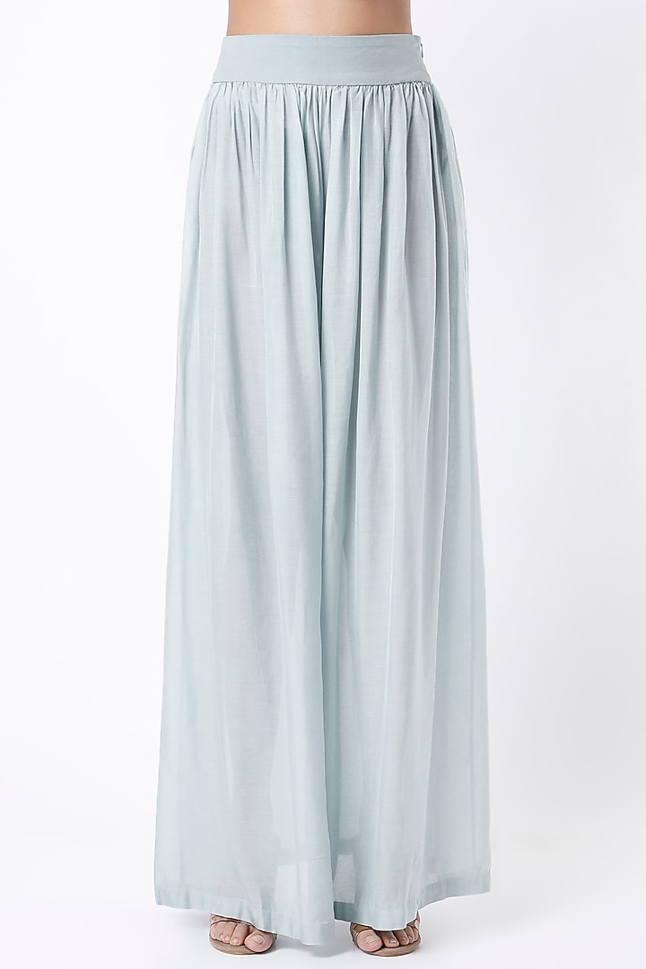 Pastel Blue Dola Silk Kurta Set by Samad Atelier at Pernia's Pop Up Shop