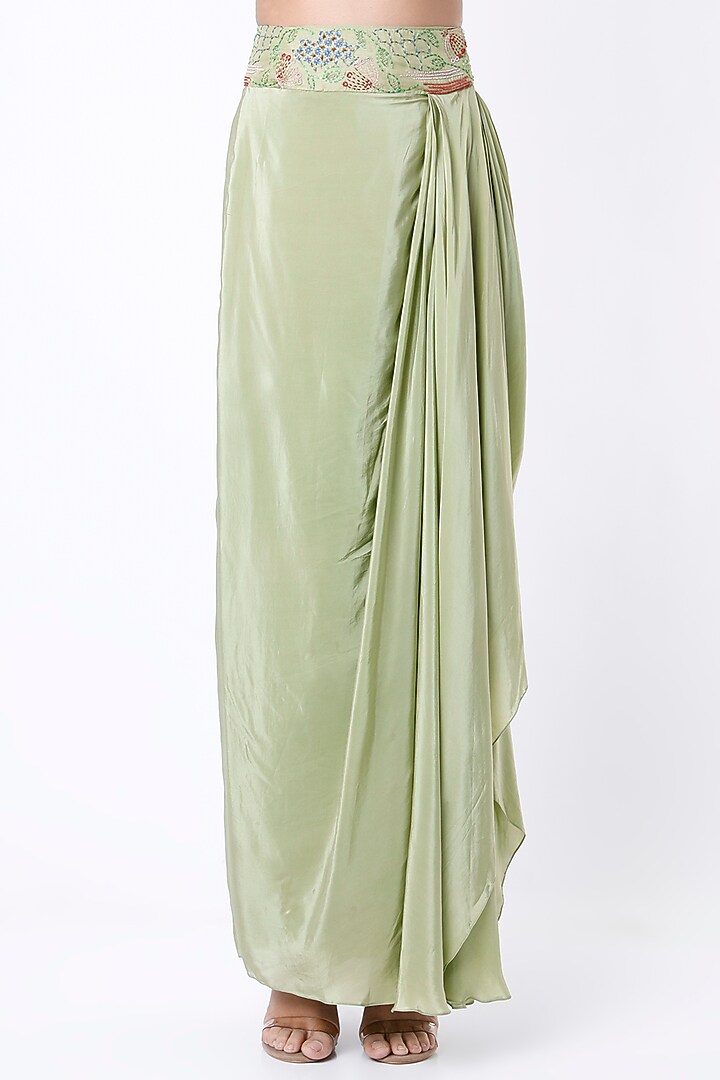 Mint Green Organza Cape Set by Samad Atelier at Pernia's Pop Up Shop