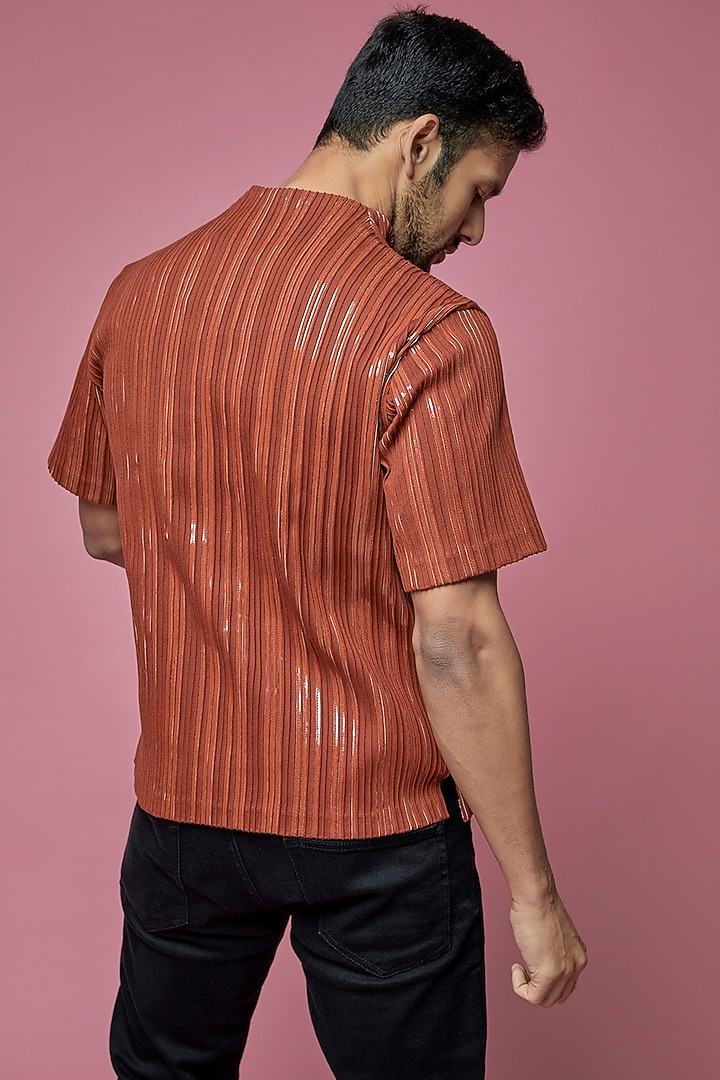 Orange Jersey T-Shirt by SAMEER MADAN MEN at Pernia's Pop Up Shop