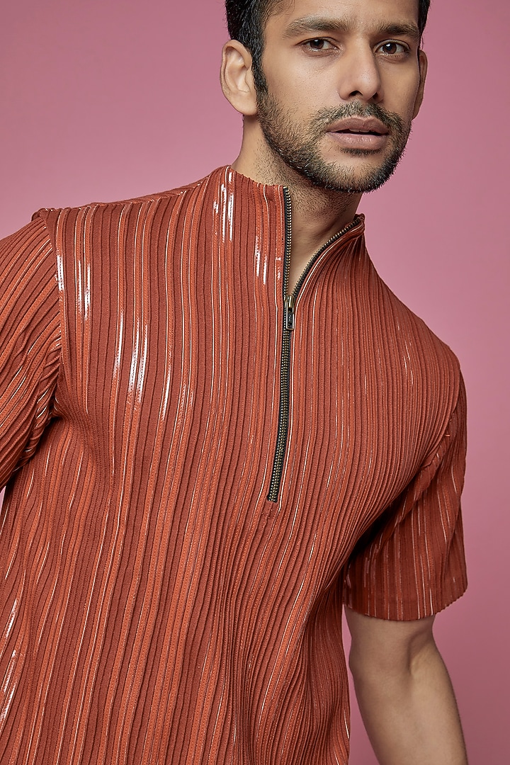 Orange Jersey T-Shirt by SAMEER MADAN MEN at Pernia's Pop Up Shop