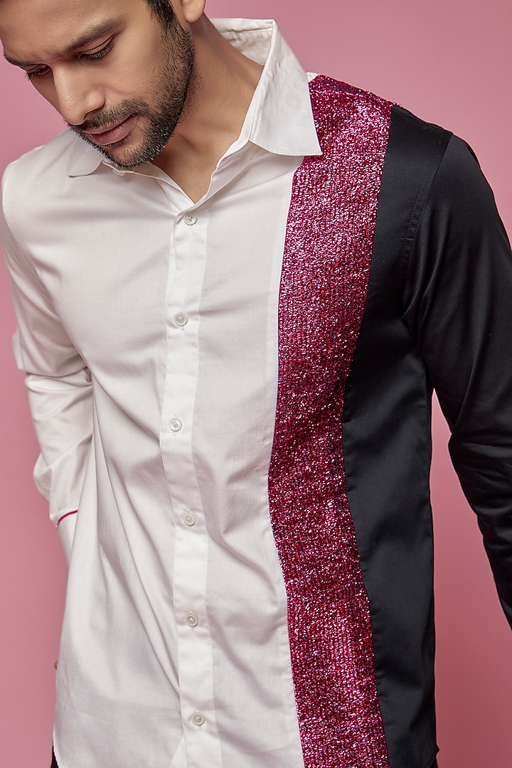 Multi-Colored Luxury Cotton Wedding Shirt by SAMEER MADAN MEN at Pernia's Pop Up Shop