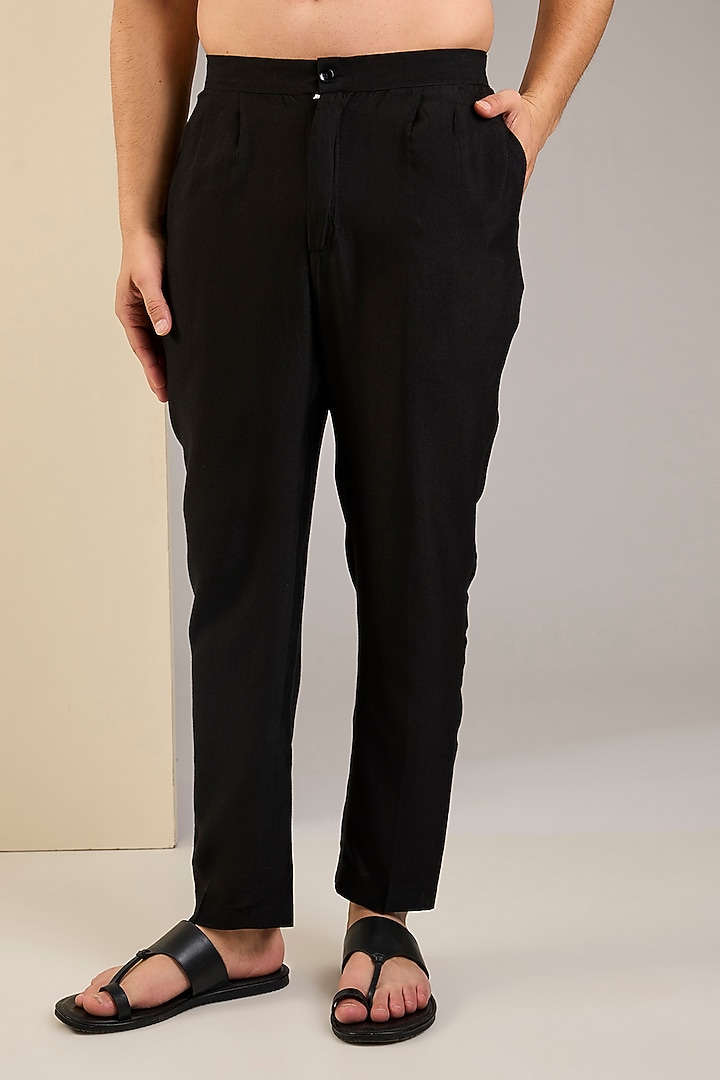 Black Cotton Pants by SAMMOHAN at Pernia's Pop Up Shop