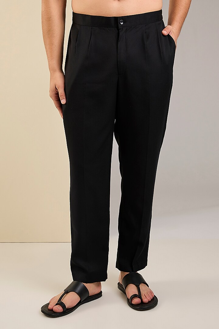 Black Cotton Pants by SAMMOHAN at Pernia's Pop Up Shop