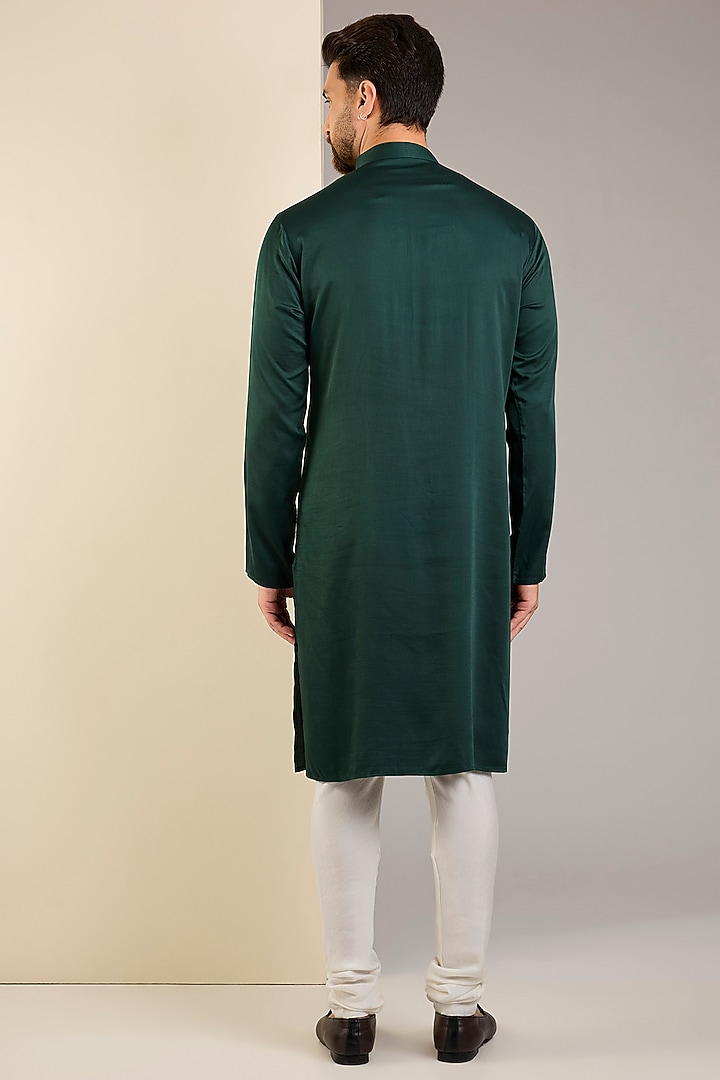 Emerald Green Cotton Kurta by SAMMOHAN at Pernia's Pop Up Shop