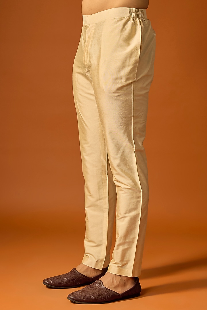 Brown Silk Embroidered Kurta Set by SAMMOHAN at Pernia's Pop Up Shop