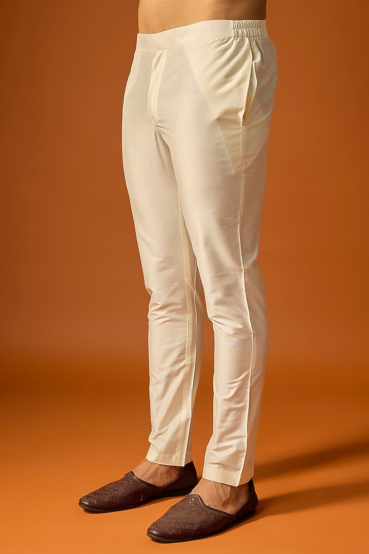 Orange Silk Embroidered Groom Sherwani Set by SAMMOHAN at Pernia's Pop Up Shop