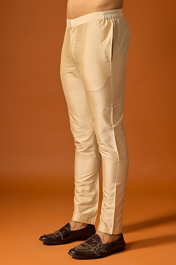 Olive Silk Embroidered Groom Indowestern Set by SAMMOHAN at Pernia's Pop Up Shop