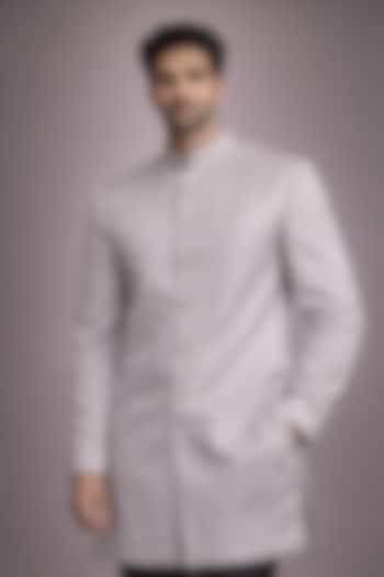 Off-White Viscose Blend Sherwani by SAMMOHAN at Pernia's Pop Up Shop