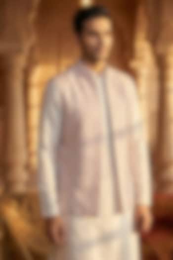 Pink Viscose Blend Nehru Jacket by SAMMOHAN at Pernia's Pop Up Shop