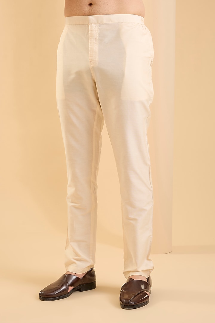 Peach Silk Groom Sherwani Set by SAMMOHAN at Pernia's Pop Up Shop