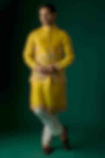 Yellow Silk Bundi Set by SAMMOHAN at Pernia's Pop Up Shop