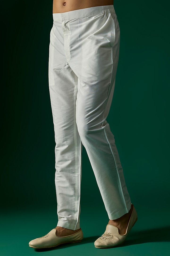 Off-White Silk Groom Sherwani Set by SAMMOHAN at Pernia's Pop Up Shop