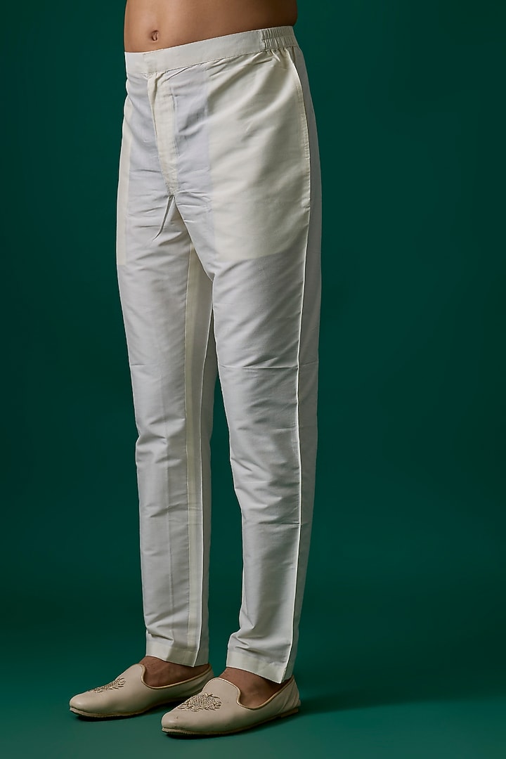 Off-White Silk Groom Sherwani Set by SAMMOHAN at Pernia's Pop Up Shop