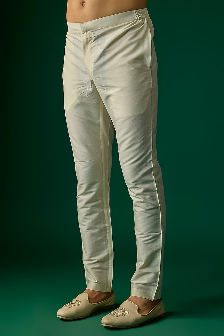 Off-White Silk Groom Sherwani Set by SAMMOHAN at Pernia's Pop Up Shop