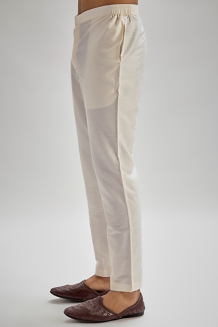 Brown Silk Hand & Machine Embroidered Kurta Set by SAMMOHAN at Pernia's Pop Up Shop