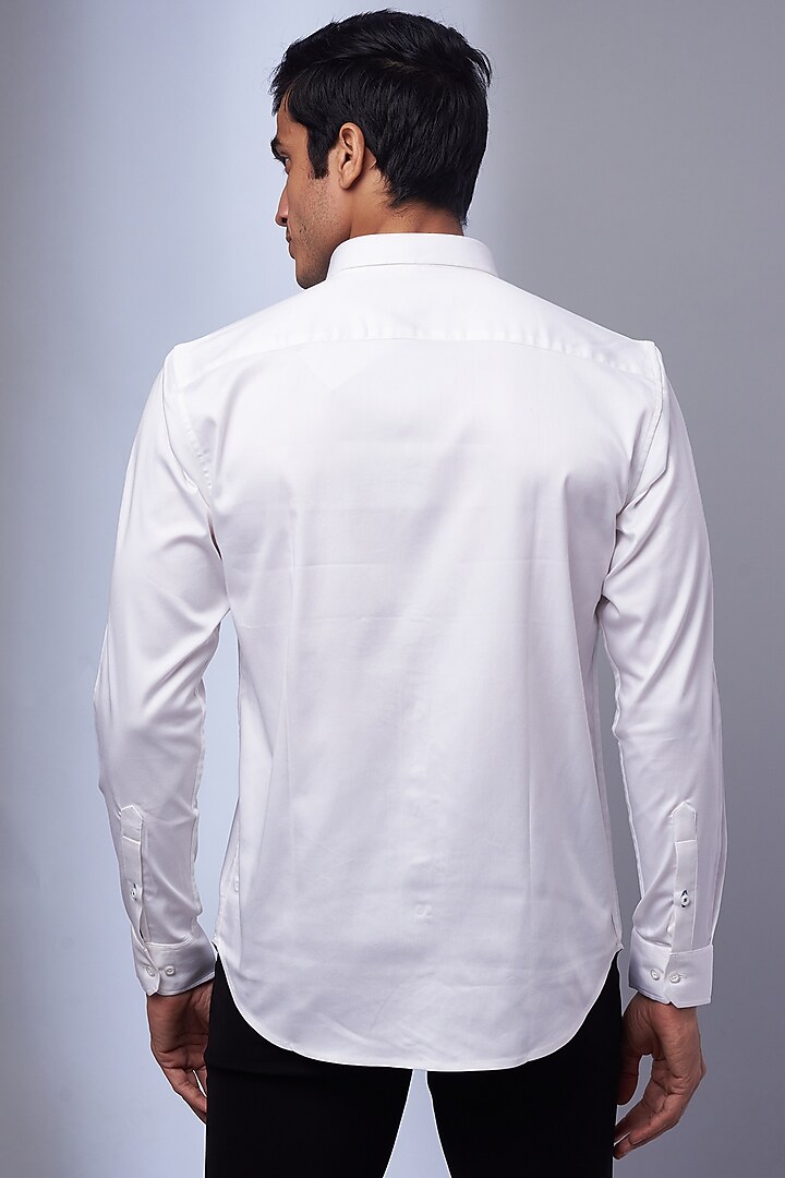 Buy I AM BY DOLLYJAIN Cotton Lycra D'coat White online