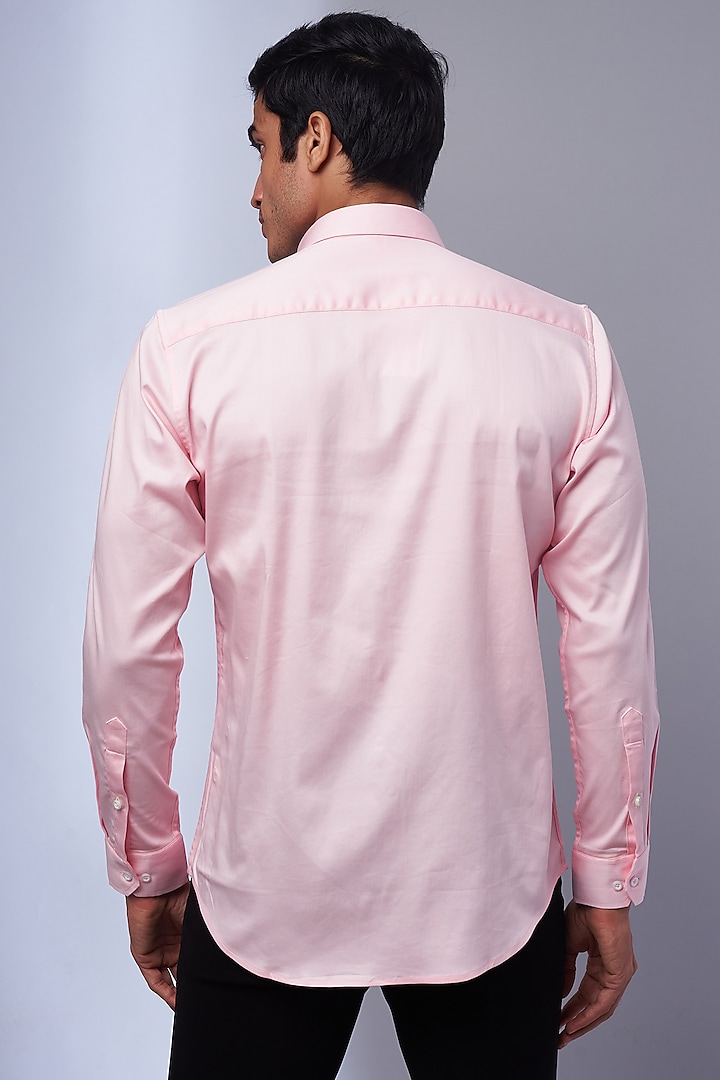Pink Cotton & Lycra Embroidered Party Wear Shirt by ALOUKIK at Pernia's Pop Up Shop