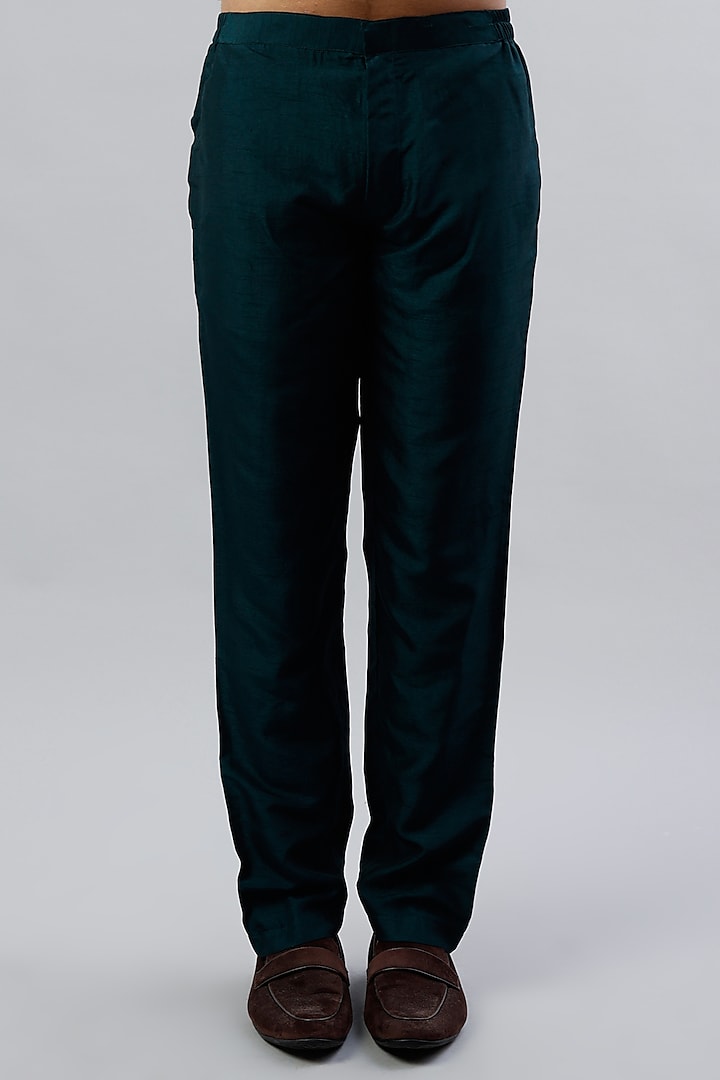 Teal Green Embroidered Blazer Set by ALOUKIK at Pernia's Pop Up Shop