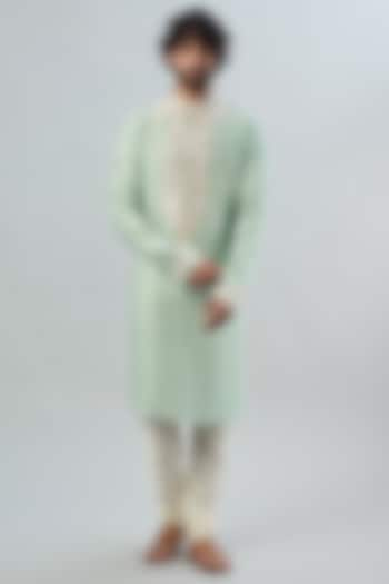 Mint Green Embroidered Kurta Set by ALOUKIK