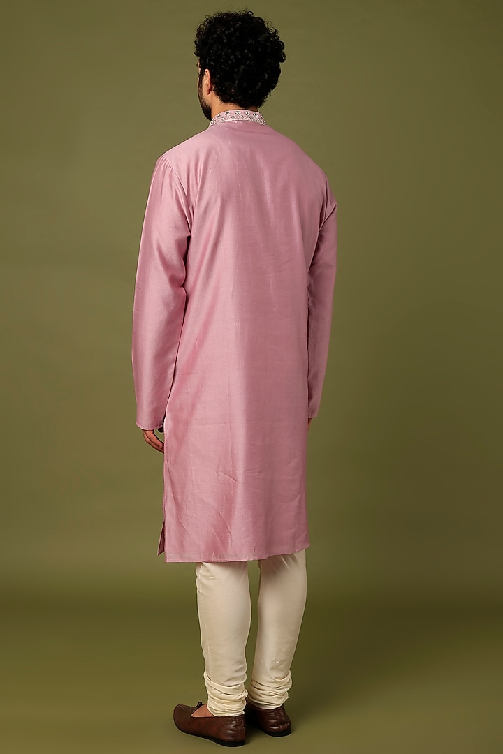 Purple Embroidered Kurta Set With Zari Work by ALOUKIK at Pernia's Pop Up Shop