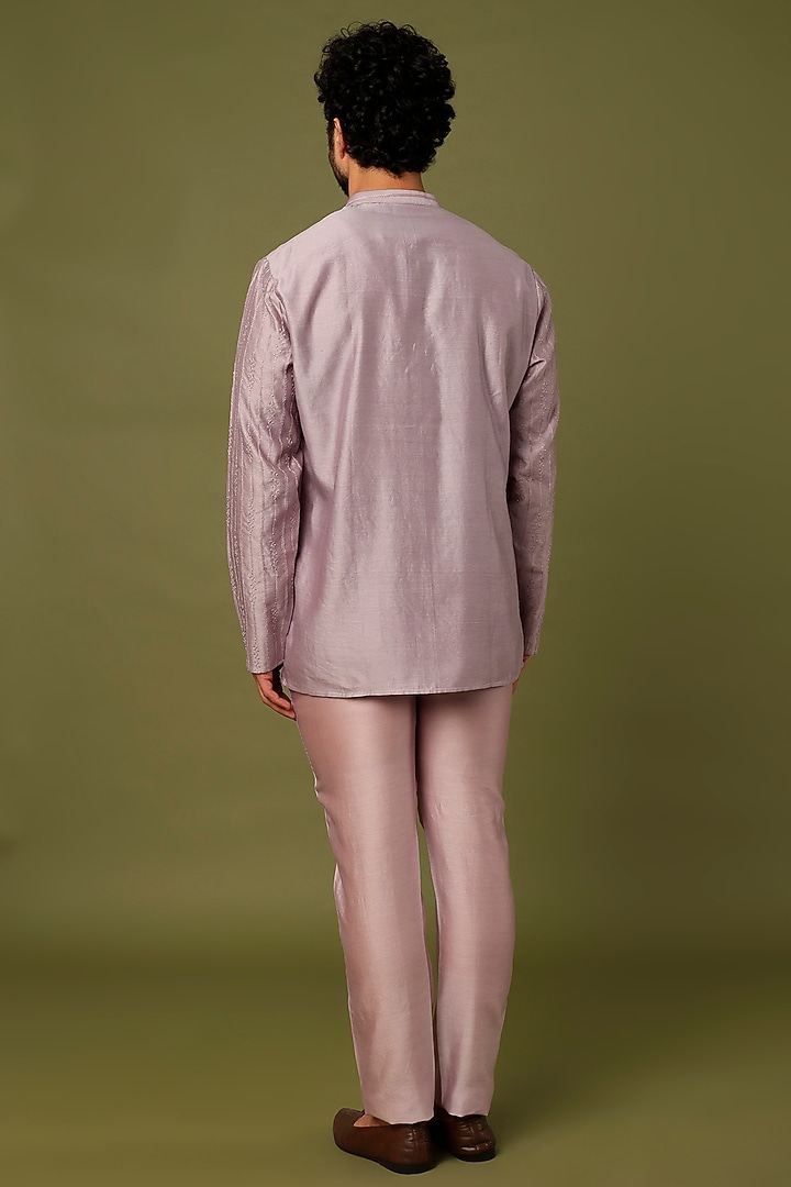 Lilac Embroidered Kurta by ALOUKIK at Pernia's Pop Up Shop