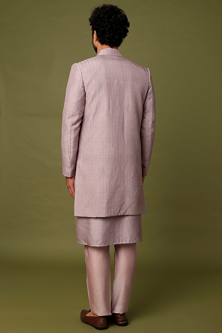 Lilac Embroidered Indo Western Set by ALOUKIK at Pernia's Pop Up Shop