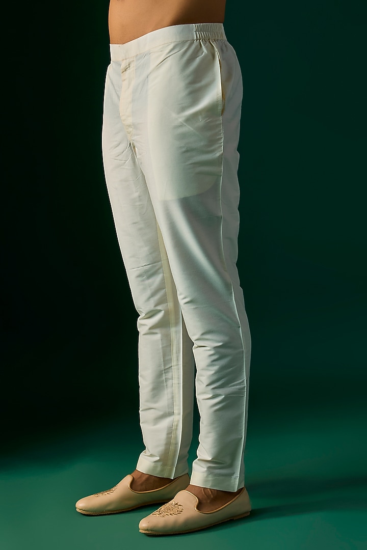 Off-White Silk Groom Sherwani Set by SAMMOHAN at Pernia's Pop Up Shop