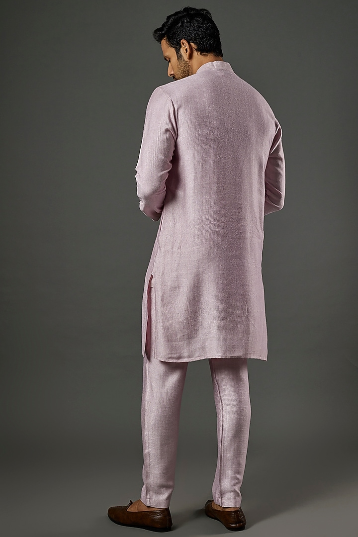 Blush Pink Silk Cotton Kurta Set by ALOUKIK at Pernia's Pop Up Shop