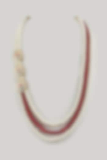 White & Red Finish Kundan Polki Mala by SAMMOHAN at Pernia's Pop Up Shop