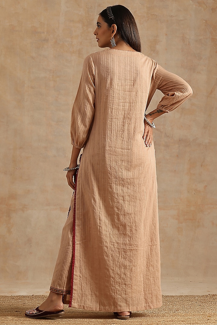 Beige Cotton Jaal Digital Printed Kurta Set by Samvrih at Pernia's Pop Up Shop