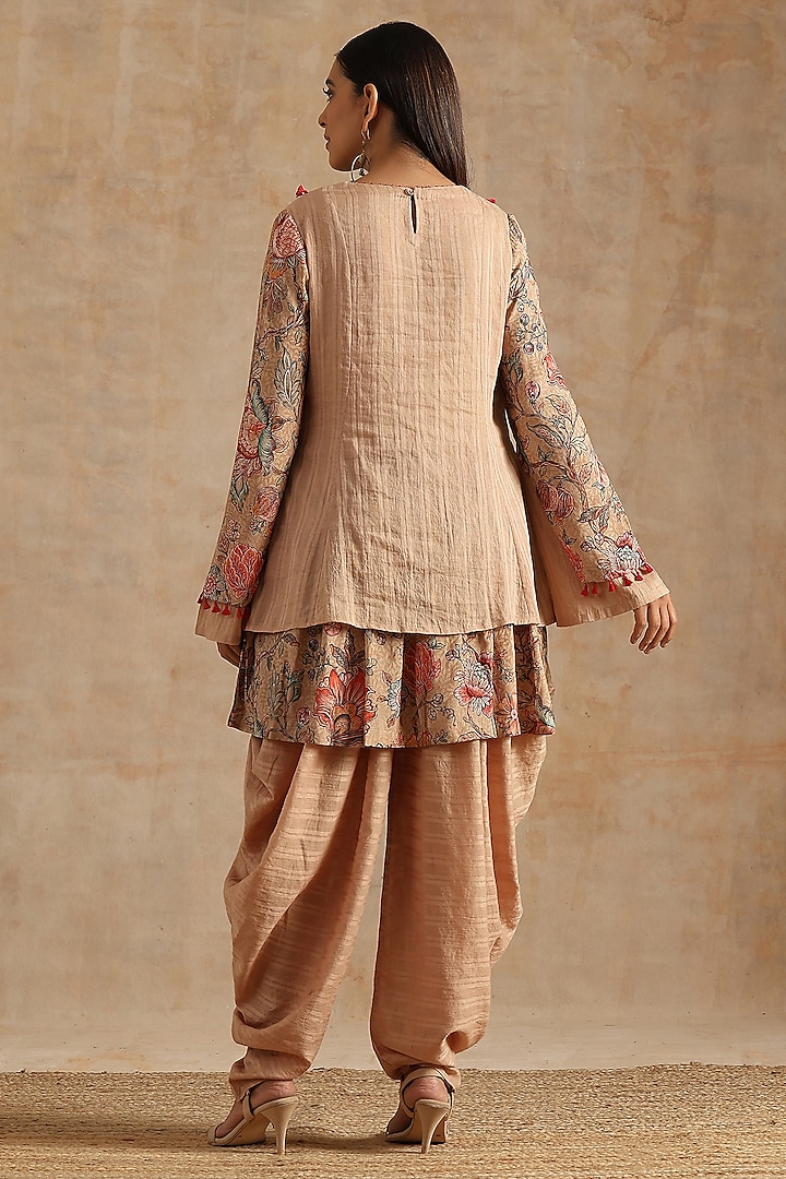 Beige Cotton Dhoti Set by Samvrih at Pernia's Pop Up Shop