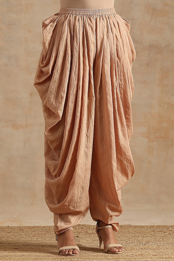 Beige Cotton Dhoti Set by Samvrih at Pernia's Pop Up Shop