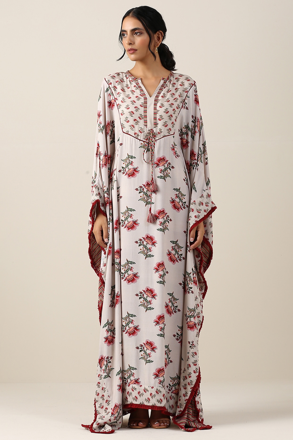 White silk hot sale kaftan