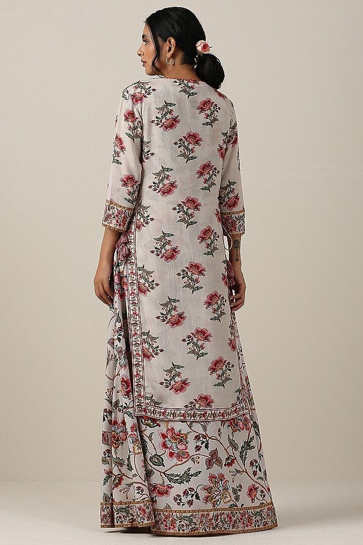Off-White Cotton Silk Boota Printed Kurta Set by Samvrih at Pernia's Pop Up Shop