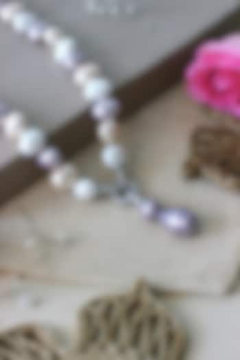 Purple & Peach Pearl Necklace by Tsera World