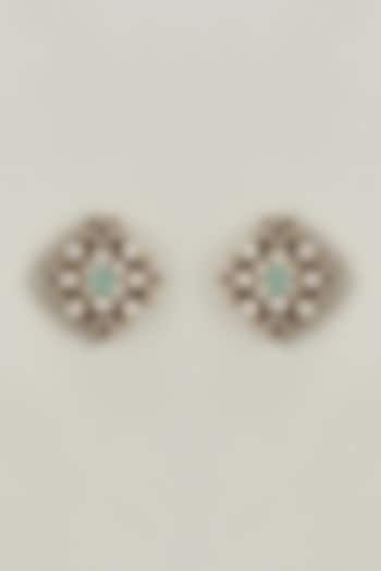 Mint Stone & Diamonds Stud Earring by Tsera World