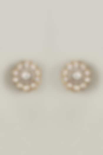 Diamonds & Kundan Polki Stud Earring by Tsera World