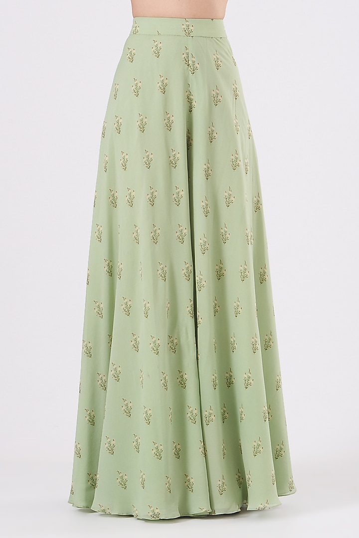 Mint Green Printed Party Wear Sharara Set by Sana Barreja at Pernia's Pop Up Shop