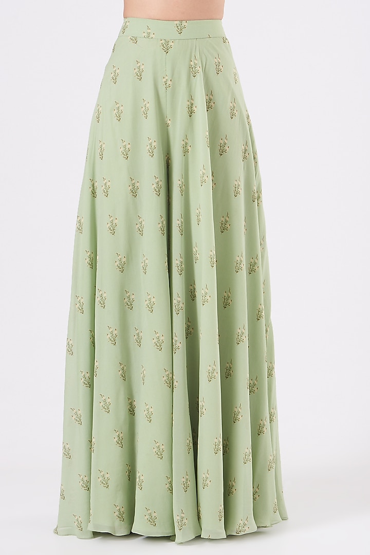 Mint Green Printed Jacket Set by Sana Barreja at Pernia's Pop Up Shop