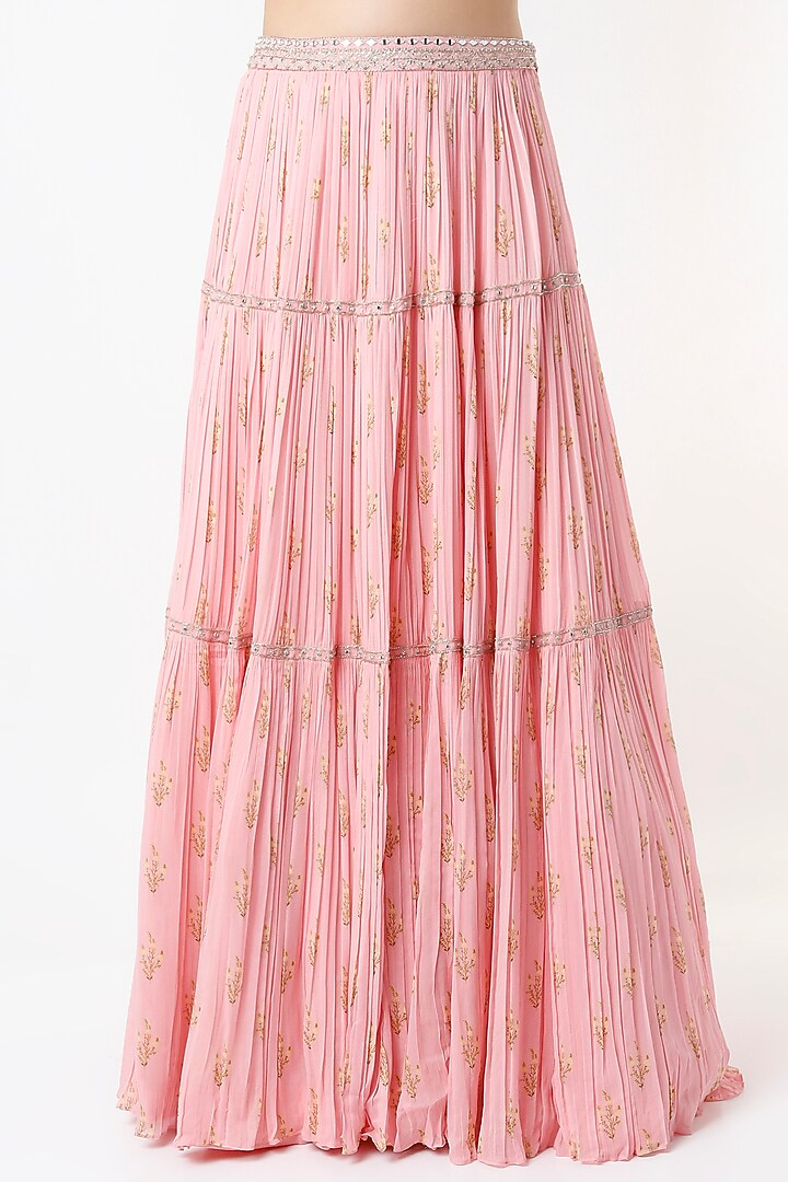 Blush Pink Printed Wedding Lehenga Set by Sana Barreja at Pernia's Pop Up Shop
