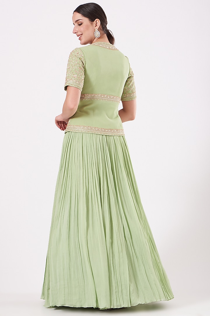 Mint Ruched Skirt Set by Sana Barreja at Pernia's Pop Up Shop